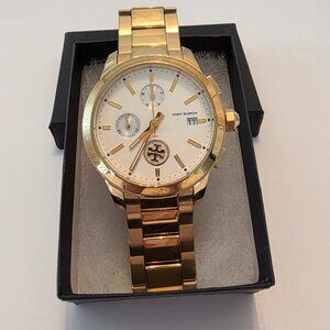 Tory Burch Collins Gold Chronograph Watch – TBW1250 (Pre-Loved)